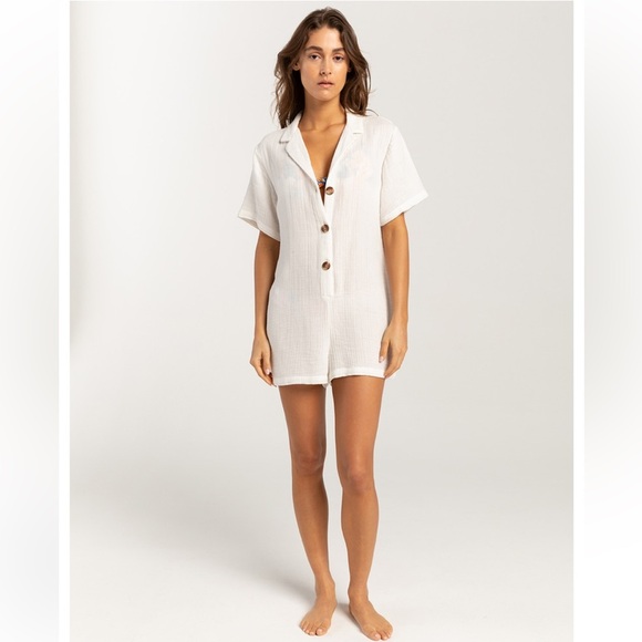 Volcom NWT White Easy Breezy Romper Coverup Size XS - Picture 2 of 12